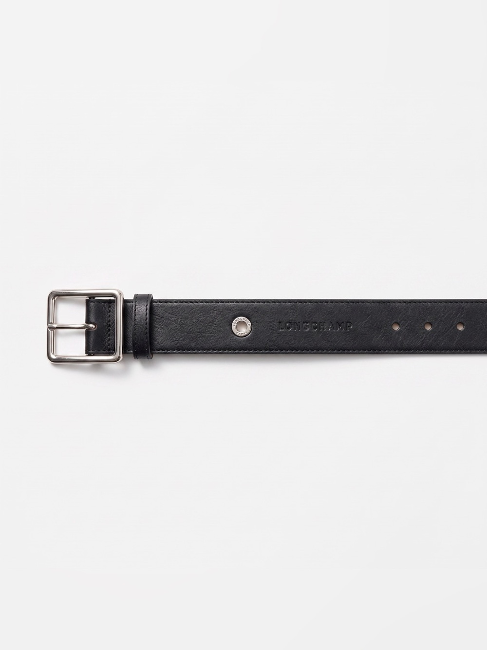 🐎 LONGCHAMP MADE IN FRANCE BLACK LEATHER BELT AS IS